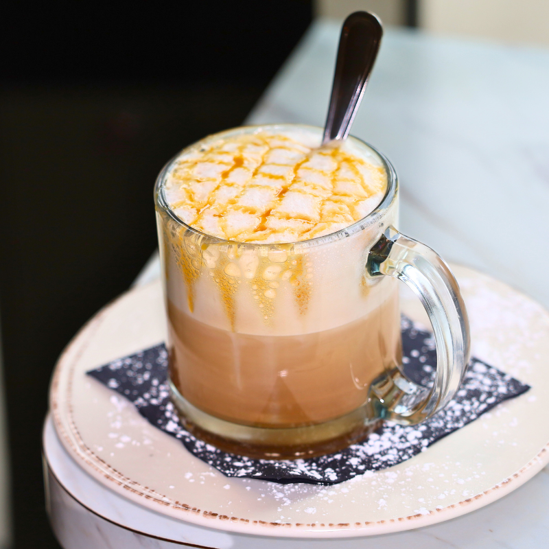 caramel latte food photo take by phoodie media